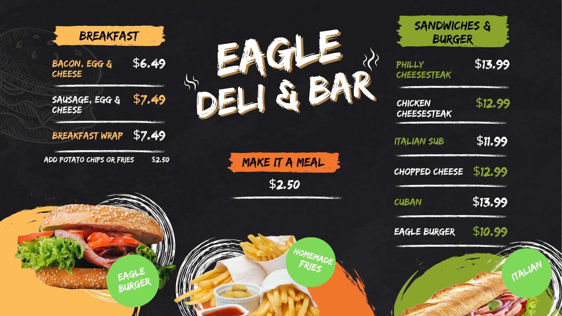 Eagle Mart Deli Menu 1